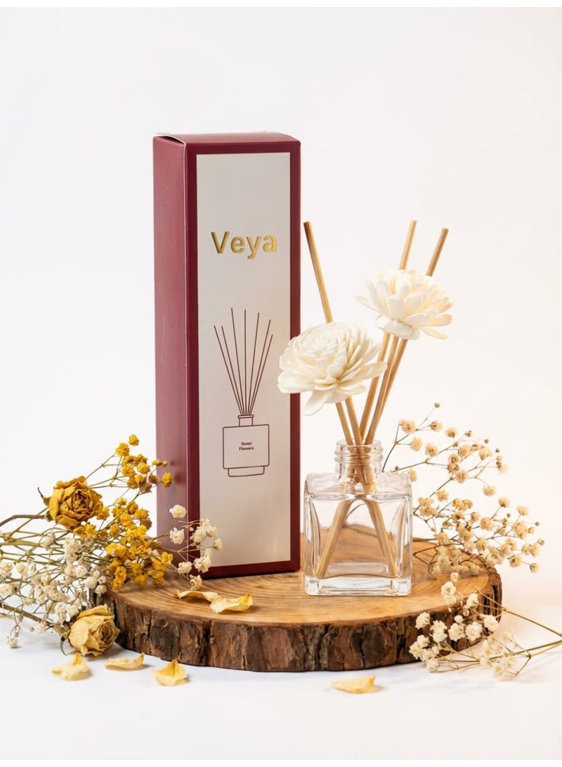 Veya Rose Reed Diffuser – 50ml with natural wooden reeds that gradually diffuse the fragrance - Image 1